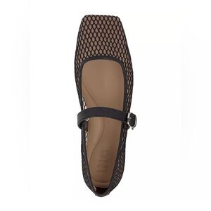 INC International Concepts Jadis Mesh Mary Jane Flats Black Size 10